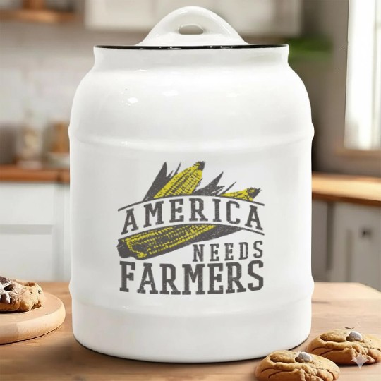 America Needs Farmers Ceramic Cookie Jars