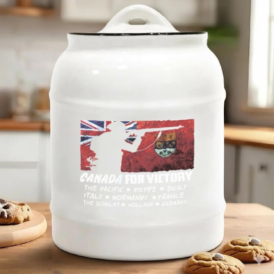 Canadian World War 2 Battles Ceramic Cookie Jars