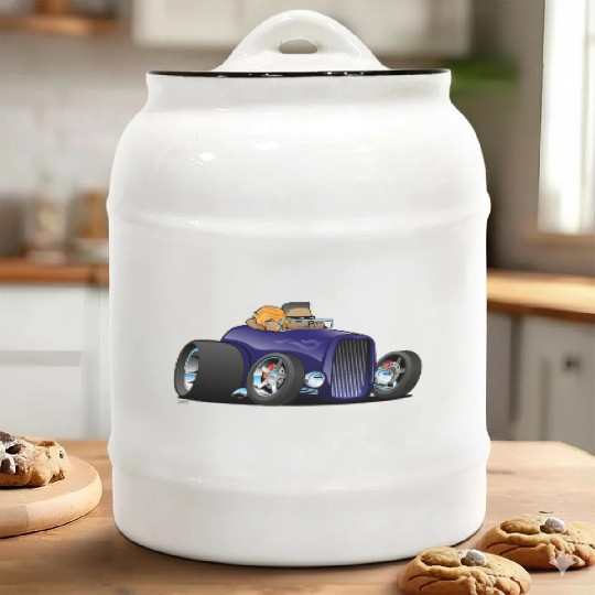 Highboy hot rod deep purple roadster Ceramic Cookie Jars