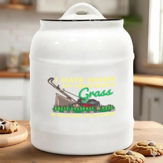 Lawn Mower Gardener Gift Lawn Mowing Ceramic Cookie Jars