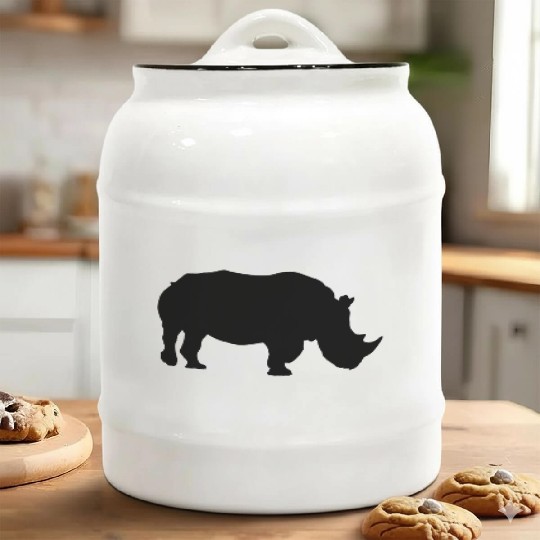 Rhinoceros Ceramic Cookie Jars