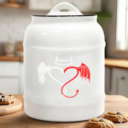 Angel vs Devil Nurse and Doctor Gift Ceramic Cookie Jars