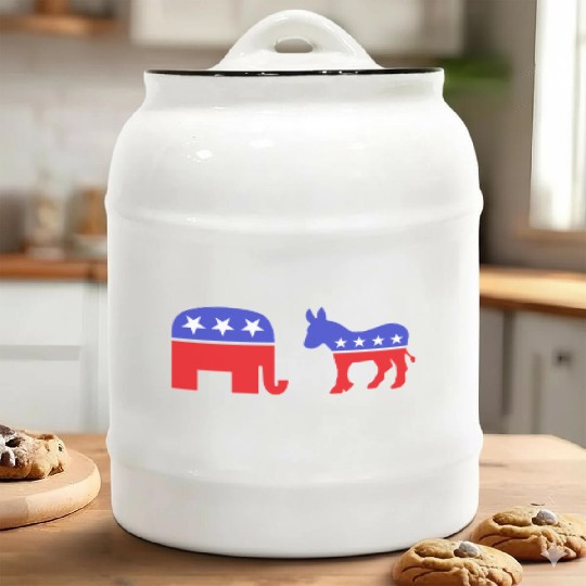 Democrat Republican Ceramic Cookie Jars