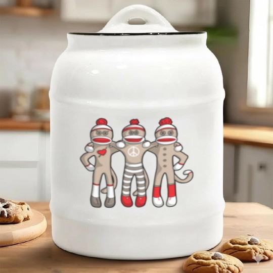 Sock Monkey Buddies Ceramic Cookie Jars