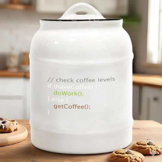 Computer Science Nerd Geek Programmer Coffee Work Ceramic Cookie Jars