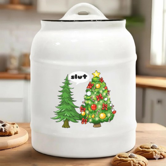 Funny Christmas Tree Slut Ceramic Cookie Jars