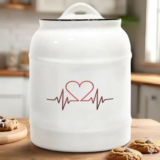 Heart Beat Ceramic Cookie Jars
