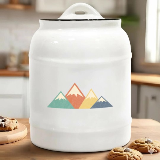 Mountains colorful mountains alps hiking climbing Ceramic Cookie Jars