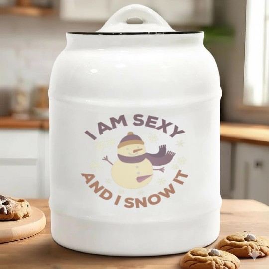 Funny Sexy Snowman Slogan Gift christmas Ceramic Cookie Jars