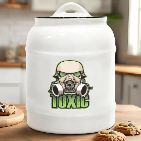 Toxic, Gas Mask, Anti Virus, Bio Hazard, Survival Ceramic Cookie Jars