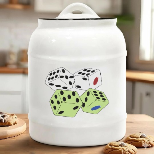 roll ludo dice Ceramic Cookie Jars