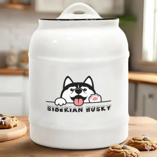 siberian husky Ceramic Cookie Jars