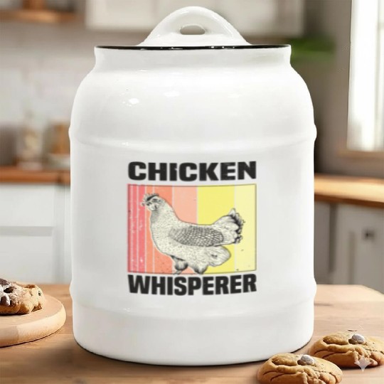 Chicken Chickens Whisperer Chicken Farmer Gift Ceramic Cookie Jars
