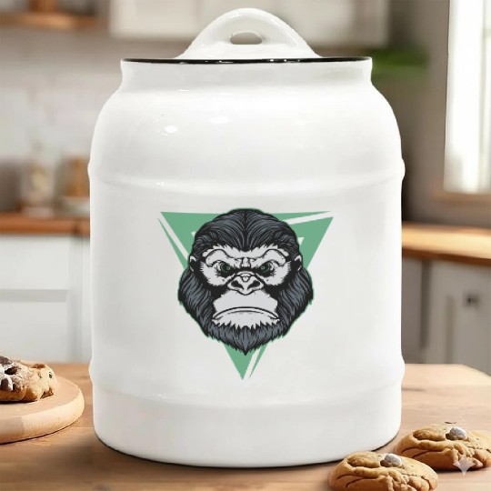 Gorilla Tattoo Art Ceramic Cookie Jars