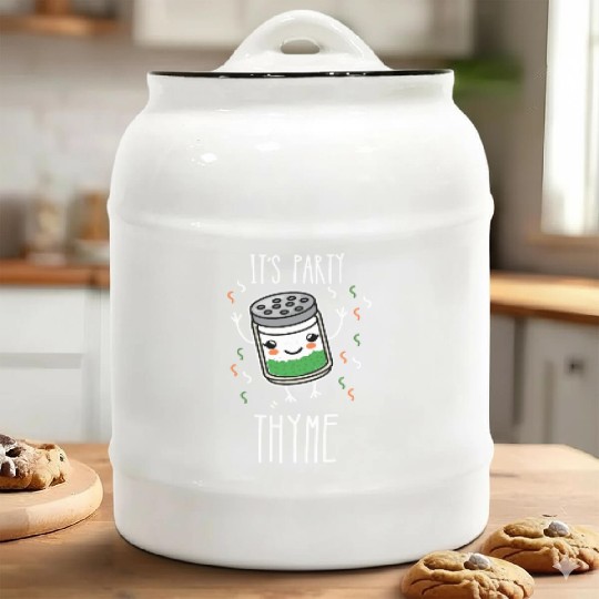 It's Party Thyme Herb Pun Ceramic Cookie Jars