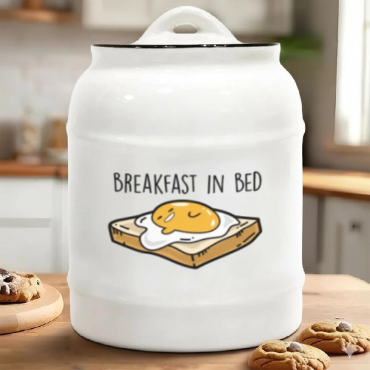 Fried egg toast - Breakfast in bed Ceramic Cookie Jars