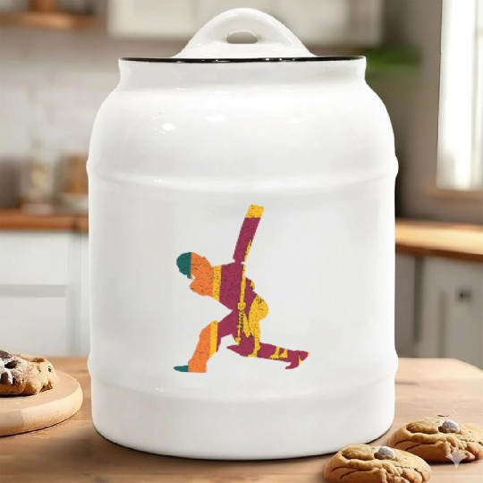 Sri Lanka Cricket Cricketplayer Batsman Ceramic Cookie Jars
