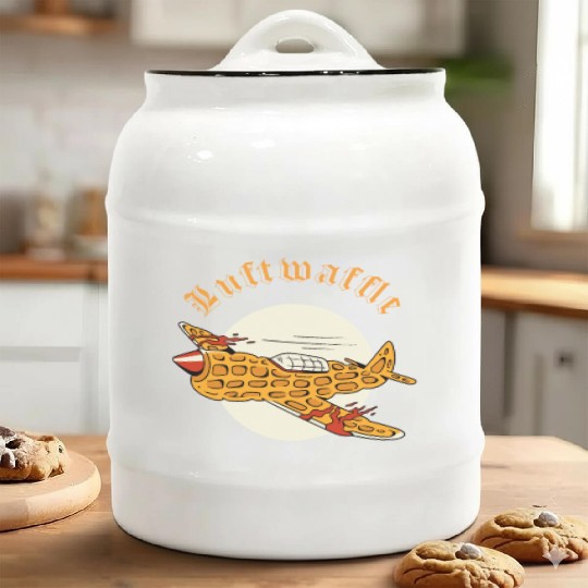 Luftwaffle Waffle Military Aircraft Pilot Ceramic Cookie Jars