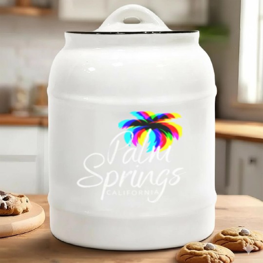 Palm Springs Neon Tree (White) Ceramic Cookie Jars