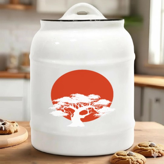 Miyagi-do Karate Bonsai Tree Martial Arts Japanese Ceramic Cookie Jars