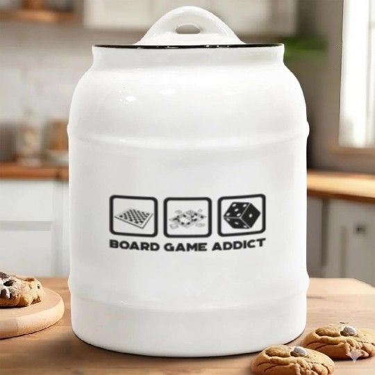 Board Game Addict Gaming Ceramic Cookie Jars