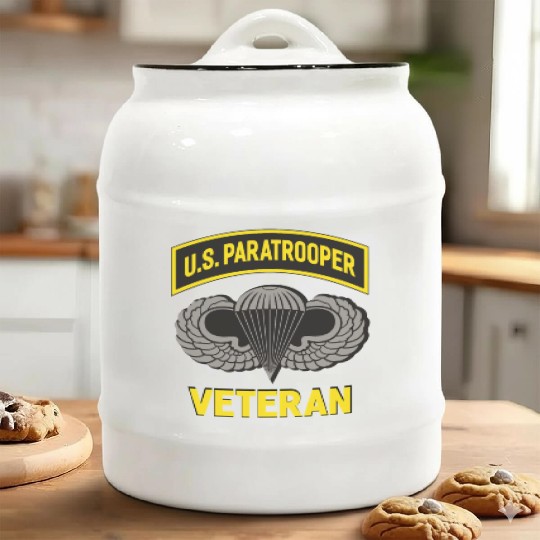 Us Paratrooper Airborne Division Army Veteran Ceramic Cookie Jars