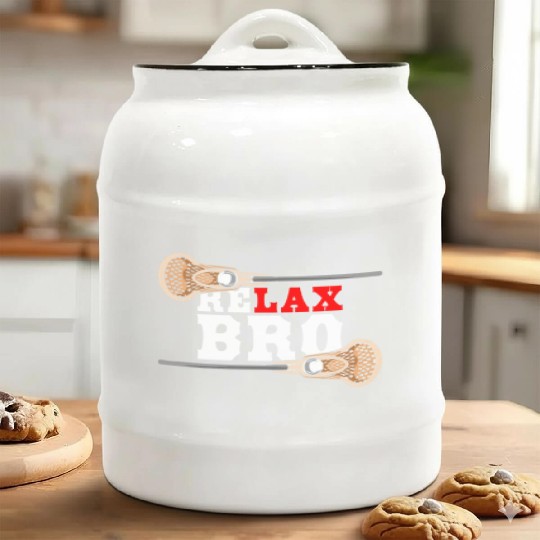 Relax Bro - Lacrosse Saying - Funny Lacrosse Ceramic Cookie Jars
