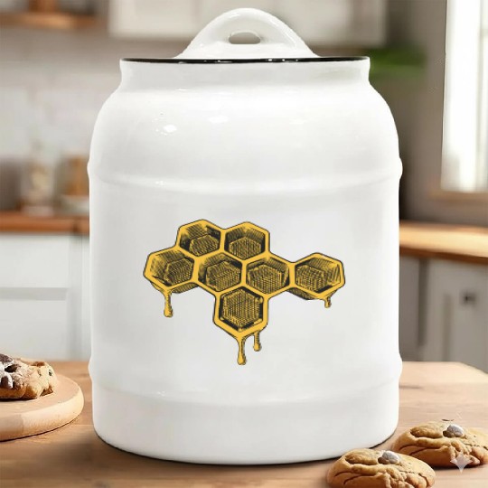 Bee and Honey Nature Lover - Honeycomb Beekeeper Ceramic Cookie Jars