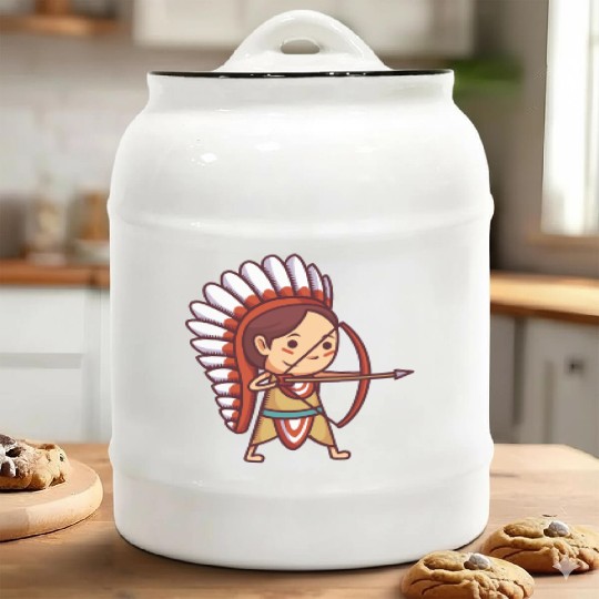 Native American Archer. Ceramic Cookie Jars
