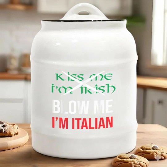 Kiss Me Im Irish Blow Me Im Italian St Patricks Ceramic Cookie Jars