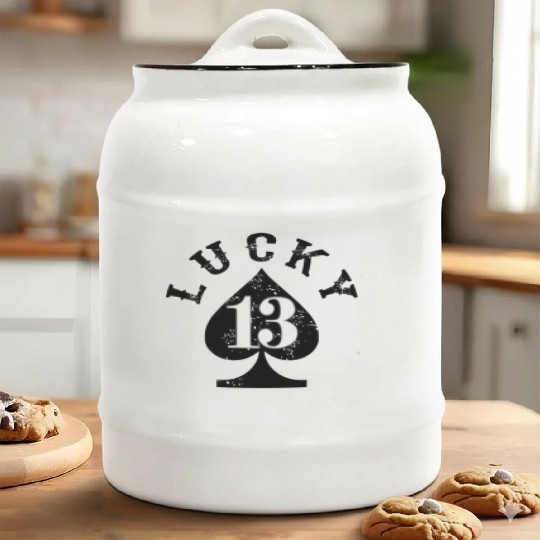 Lucky 13 Spade Ceramic Cookie Jars
