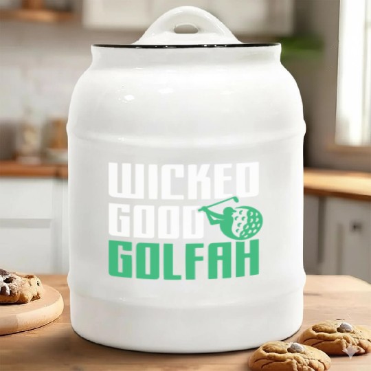 Funny New England Accent, Wicked Good Golfer Gift Ceramic Cookie Jars