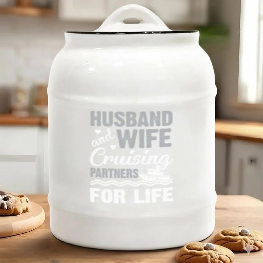 Cruising Partner Couple Cruise Ship Husband Wife Ceramic Cookie Jars