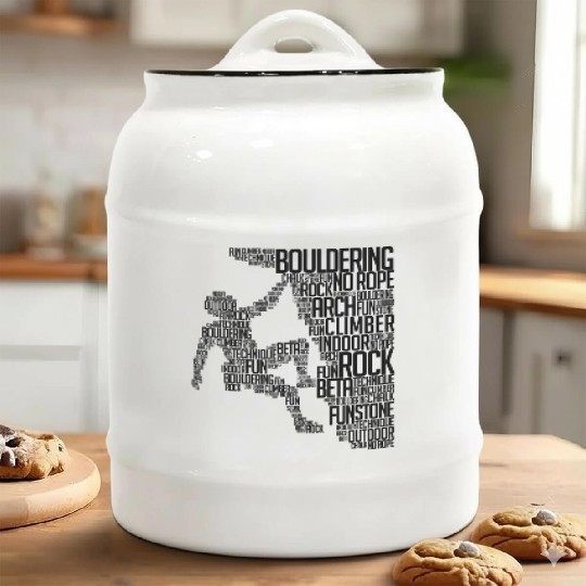Bouldering Rock Climbing Adventure Free Climber Ceramic Cookie Jars