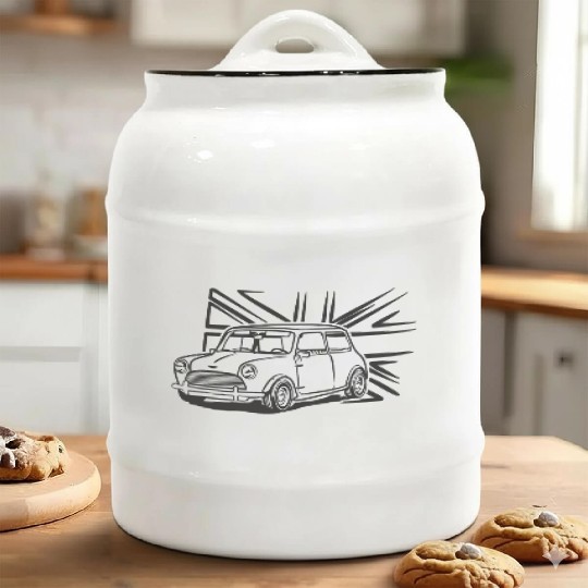 Austin MINI Cooper British flag Ceramic Cookie Jars