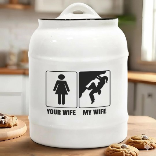 Rock Climbing Free Climber Saying Bouldering Ceramic Cookie Jars