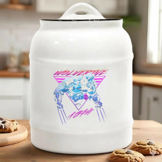 M-a-r-v-e-l W-o-l-verine Neon Retro Logan Graphic Ceramic Cookie Jars