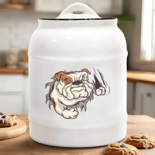 Angry bulldog cool dogs design Ceramic Cookie Jars