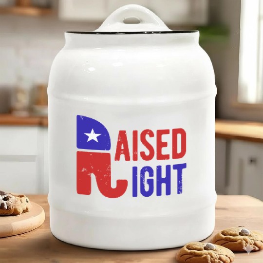 Raised Right Proud Republican Elephant Logo Usa Ceramic Cookie Jars