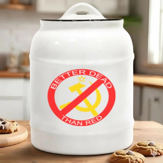 Better Dead Than Red Hammer and Sickle Ceramic Cookie Jars