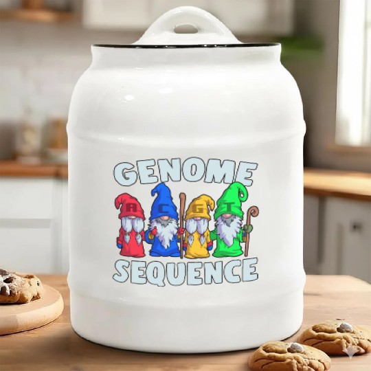 Genome Sequence Funny Gnome Biology Science Pun Ceramic Cookie Jars