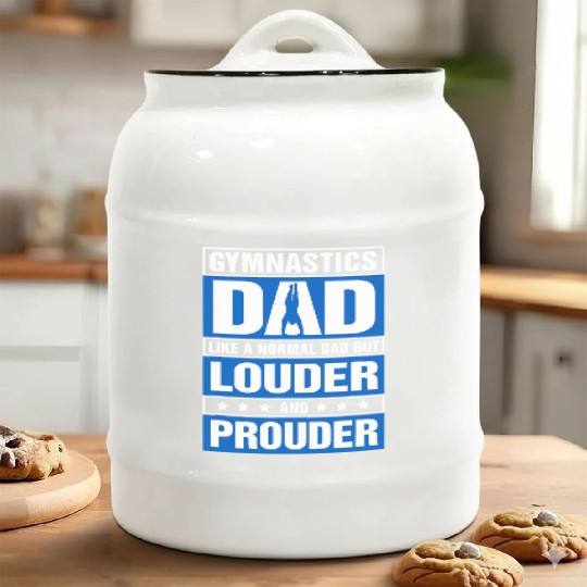 Mens Gymnastics Dad Louder And Prouder Sport Daddy Ceramic Cookie Jars