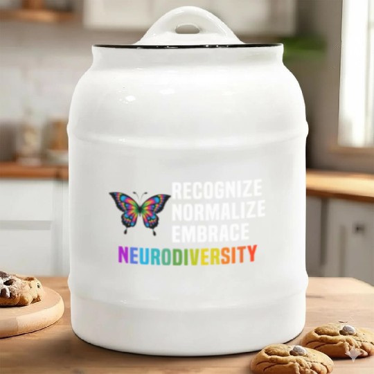 Recognize Embrace Neurodiversity Ceramic Cookie Jars