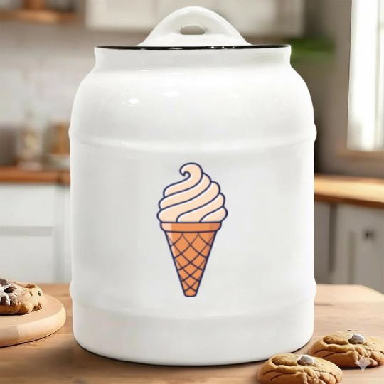 SOFT ICE CREAM ICE CUP WAFFLE ICE CREAM GIFT IDEA Ceramic Cookie Jars