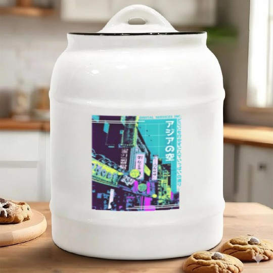 Aesthetic Vaporwave Japan Style 80s 90s Tokyo Asia Ceramic Cookie Jars