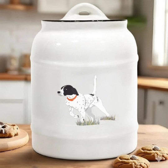 Bird Hunting Hunter English Pointer Dog Ceramic Cookie Jars