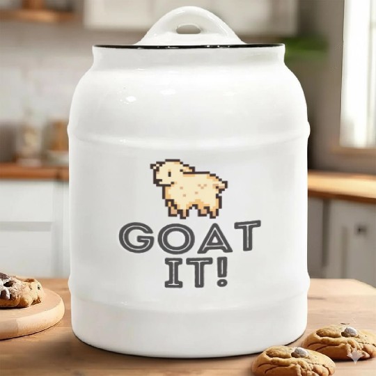 Gamer - Goat it - Level complete Ceramic Cookie Jars