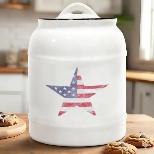 AMERICAN STAR US USA FLAG STARS AND STRIPES Ceramic Cookie Jars
