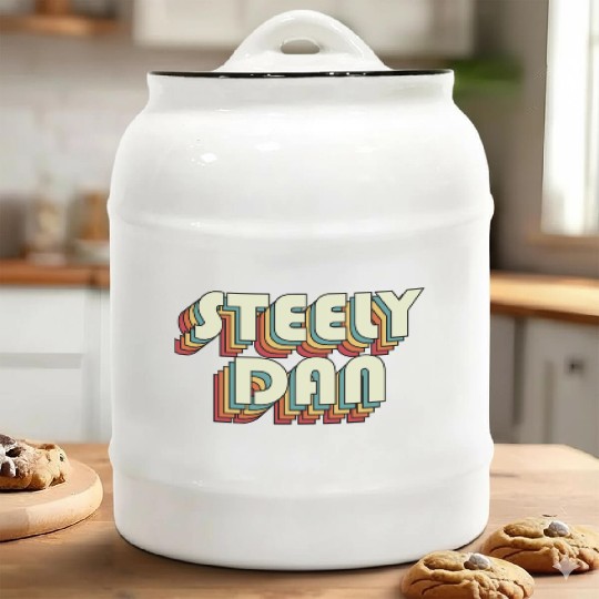 Steely Dan | Unique Retro Faded-Style Typography Ceramic Cookie Jars