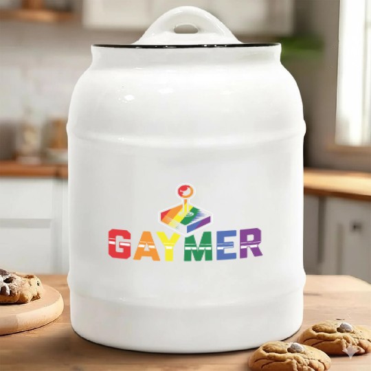 Gaymer Gay Gamer Rainbow Pride LGBT Controller Ceramic Cookie Jars